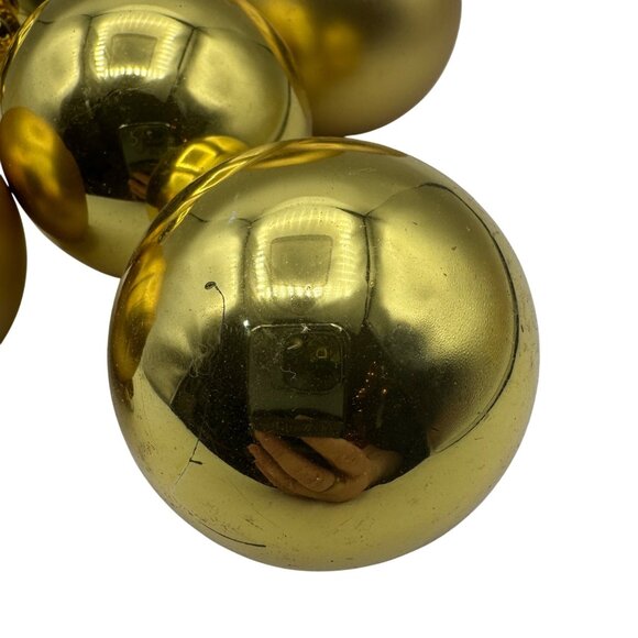 Gold Christmas Tree Ornament Set Of 6 In Various Sizes Shiny & Matte Finish - Picture 6 of 7